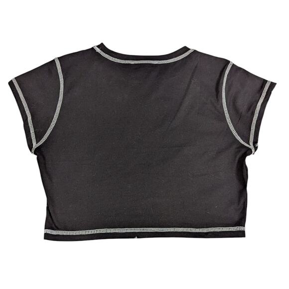 Cider Short Sleeve Cropped Butterfly T-Shirt Black and White Size M - Picture 4 of 13